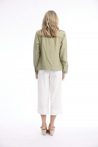 Linen Blend Jacket Fringe