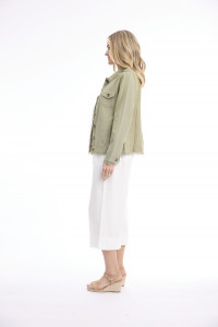 Linen Blend Jacket Fringe