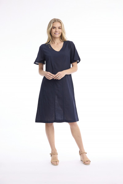 Linen Blend Dress Shift