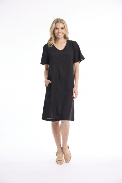 Linen Blend Dress Shift