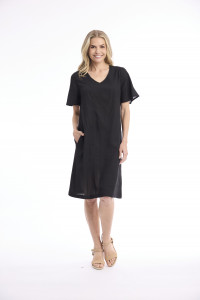 Linen Blend Dress Shift