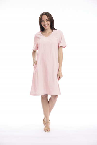 Linen Blend Dress Shift