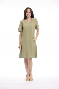 Linen Blend Dress Shift