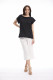Linen Blend Top Rolled Neckline