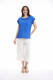 Linen Blend Top Rolled Neckline