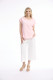 Linen Blend Top Rolled Neckline