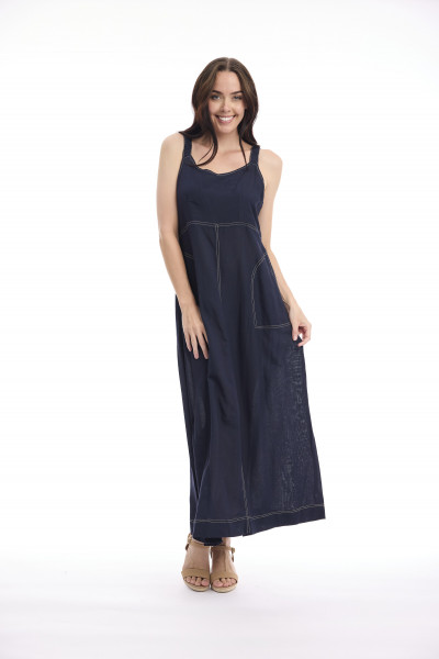 Linen Blend Dress Strappy