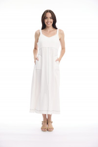 Linen Blend Dress Strappy