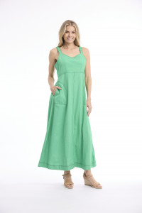 Linen Blend Dress Strappy