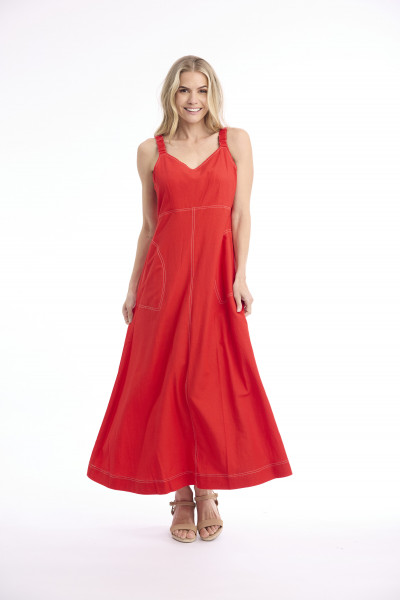 Linen Blend Dress Strappy