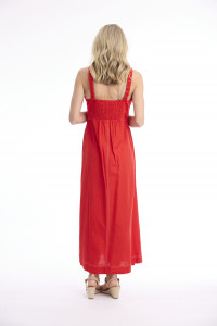 Linen Blend Dress Strappy