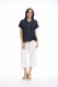 Linen Blend Top Vneck