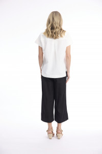 Linen Blend Top Vneck
