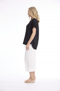 Linen Blend Top Vneck