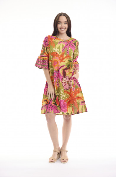Tahiti Dress Contemporary Frill Sleeve