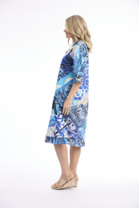 Nimes Dress Bias V Neck Frill