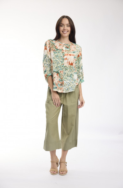 St Michiel Top Round Neck button through