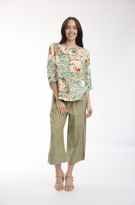 St Michiel Top Round Neck button through