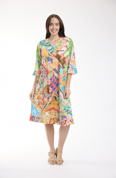 Garniers Dress Bias V Neck Frill