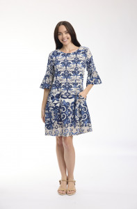 Monaco Dress Contemporary Frill Sleeve