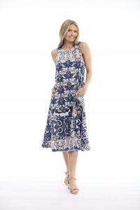 Monaco Dress Midi Sleeveless