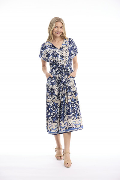 Monaco Dress V Neck Buttonthrough Short