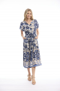 Monaco Dress V Neck Buttonthrough Short