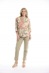 Gordes Top Round Neck button through