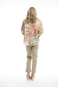 Gordes Top Round Neck button through