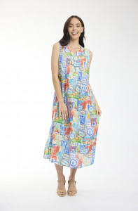 50yrs Travel Dress Maxi Pleated