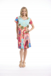 Dress Contemporary Short Sleeve V