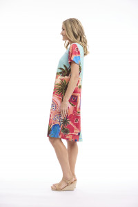 Dress Contemporary Short Sleeve V