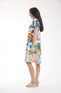 Dress Contemporary Short Sleeve V