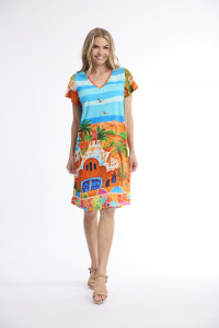 Dress Contemporary Short Sleeve V