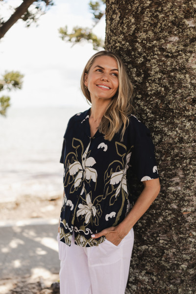 Margot Collared Short Sleeve Top