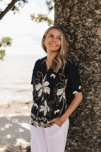 Margot Collared Short Sleeve Top