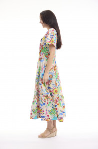 Camellias Dress Maxi Short Sleeve