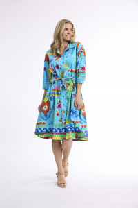 Camellias Dress Collar Tie Waist