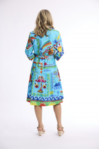Camellias Dress Collar Tie Waist