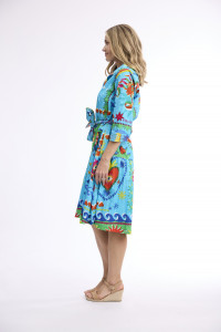 Camellias Dress Collar Tie Waist