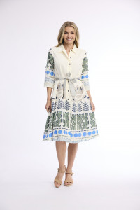 Liberte White Dress Collar Tie Waist