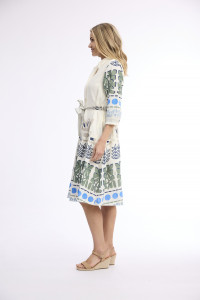 Liberte White Dress Collar Tie Waist
