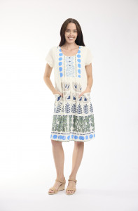 Liberte White Dress Bib Pockets