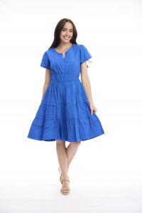 Poplin Dress Short Ruched