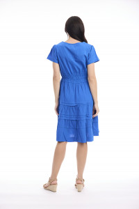 Poplin Dress Short Ruched