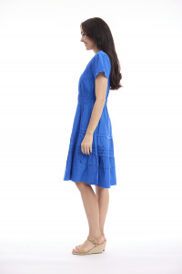 Poplin Dress Short Ruched