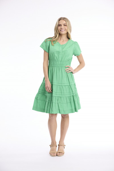 Poplin Dress Short Ruched