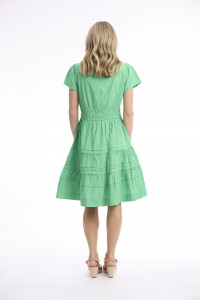 Poplin Dress Short Ruched