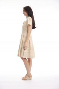 Poplin Dress Short Ruched