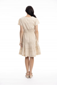 Poplin Dress Short Ruched